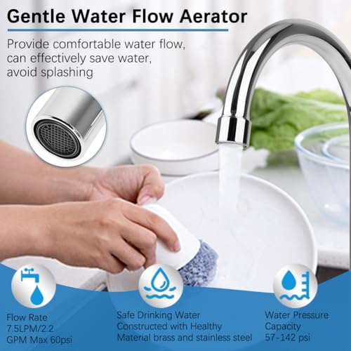 Image of Commercial Hand Sink Faucet with 6 inch Gooseneck Spout, 4 Inch Center Wall Mount Kitchen Sink Faucet for Laundry Kitchen Restaurant Bar Sink, Brass Constructed