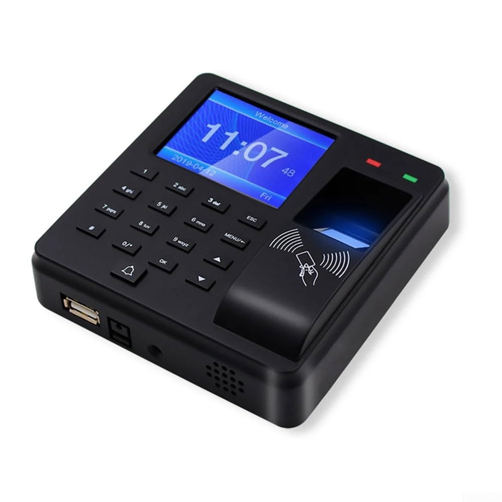 Clocking in Machine,Macchina di presenza di impronte digitali per piccole imprese,Capacità 1000 utenti con PIN/RFID, esportazione dati USB per libro paga, allarme antifurto, sistema di presenze e ora