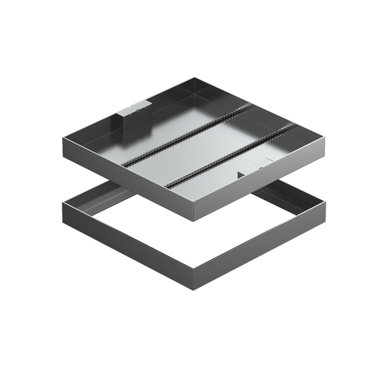 GJMSSMY 40x40cm Stainless Steel Square Access Cover, Hidden Trap Door with Pull Handle, Drainage Plate for Easy Access and Durability, 16x16in