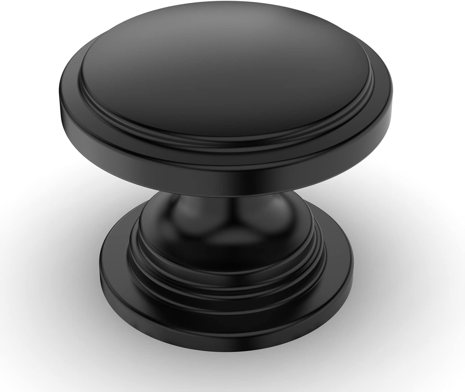 Amerdeco 10 Pack Matte Black Cabinet Knobs Single Hole Cabinet Handles 2 Inch Solid Zinc Alloy Round Drawer Knobs Cupboard and Kitchen Hardware AM048