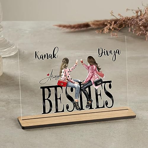 Image of WEHATKE Customized Acrylic Plaque For Bestie | Best Friend | Gift For Besties | Name For Best Friend (Design 7)