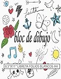  bloc de dibujo libreta folios blancos A4 8.5\"x11\": Cuaderno para dibujar, escribir, pintar, dibujar o garabatear, escribir, pintar, dibujar o garabatear, diseños de tatuajes gráfico 120 páginas