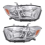 Driver and Passenger Headlights Headlamps with Clear Lens Replacement for Toyota SUV 8117048460 8113048470