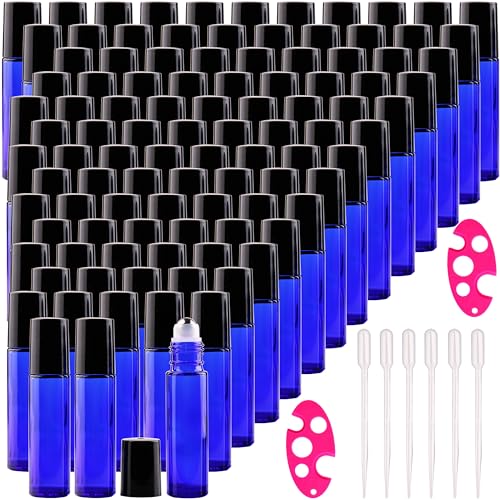 Botellas de rodillo de 10 ml de cristal roll-on para aceites esenciales azul cobalto 2