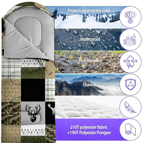 Sleeping Bags for Adults Youth Kids,3D Printing Camping Sleeping Bag for Girls Boys Lightweight Waterproof Cold/Warm Weather Sleeping Bag for 3 Seasons miniatura 3