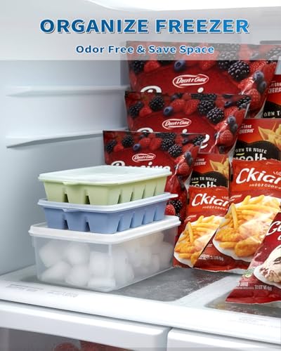Molde de Silicona para Cubos de Hielo con Tapa y Contenedor, Pack de 2 miniatura 2