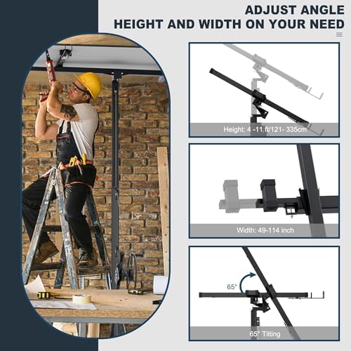 11FT Drywall Panel Lift - 150LB Capacity Heavy Duty Sheetrock Hoist - 5