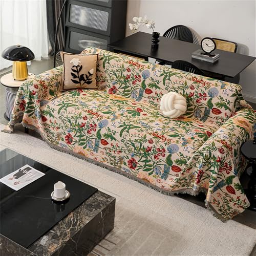Floral Nordic chenille sofa cover color option