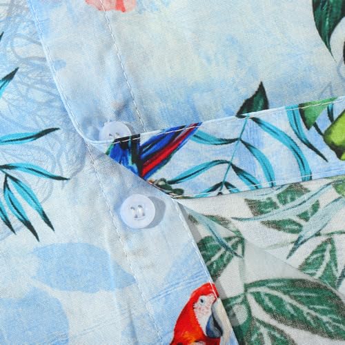 Spring&Gege Boy's Short Sleeve Hawaiian Shirt Summer Beach Luau Holiday Aloha Button Down Shirts (4-14 Years)4