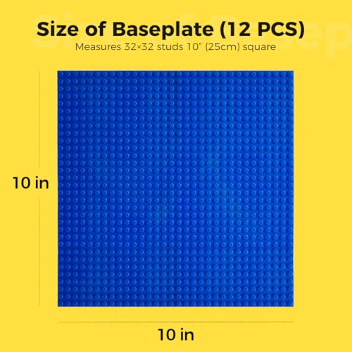 Image of Classic Baseplates Building Plates-10 inch x 10 inch Building Boards,100% Compatible with All Major Brands and Activity Table, Creative Platforms Mats for Toy Bricks (Green Blue Gray Black, 4 Pack)