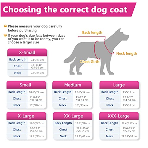 Dog Fleece Hoodie, Windproof Waterproof Dog Coat Fleece & Cotton Lined Warm Dog Jacket, Cold Weather Pet Apparel Clothes Vest For Small Medium Large Dog (Xl: Length 16.5", Chest 20"-22.8", Pink) #TOP2