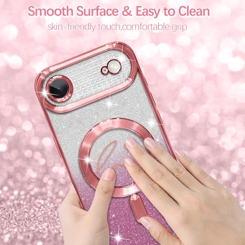 Image of ZIYE Magnetic Case Designed for iPhone Air Glitter Case-Pink