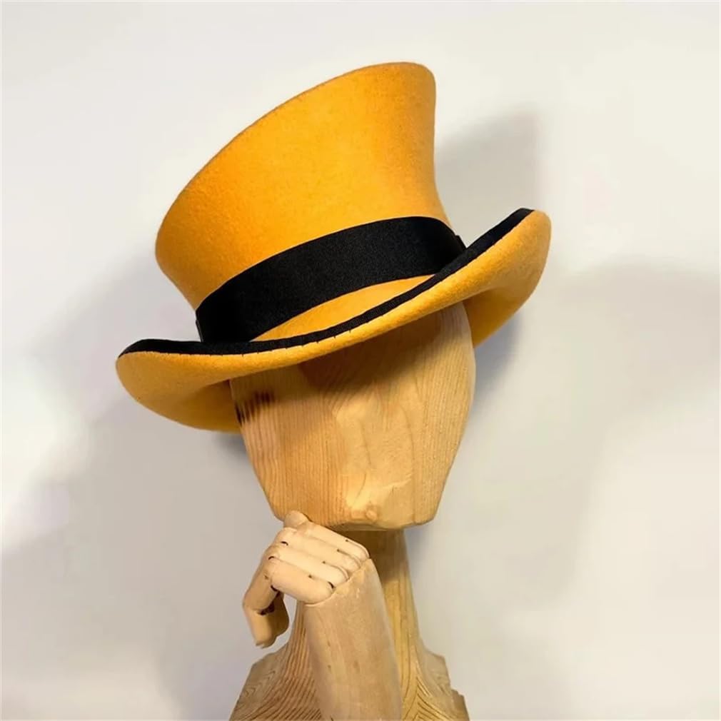 Unisex Asymmetric Wool Hat with Ribbon Cosplay Steampunk Punk Felt High Top Hat Halloween Magician Costume Caps - Image 5