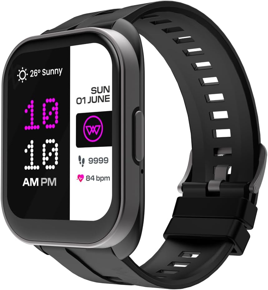 Wings Urbana Smartwatch with 2.01” IPS LCD Screen, Digital smartwatch Android smartwatch with Ai Voice Assistant, IP68 Water & Dust Resistant.