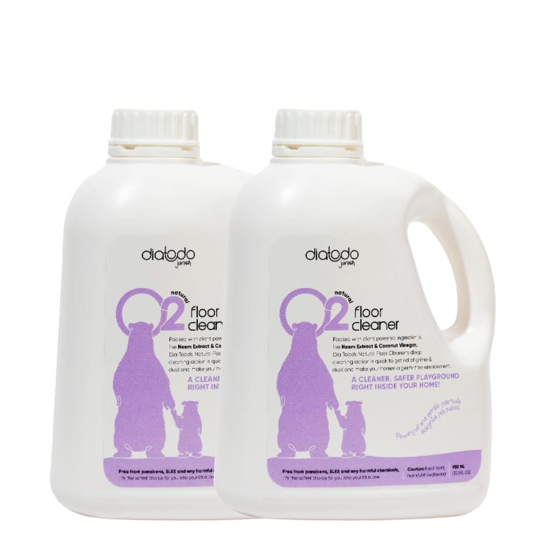 Diatodo Junior Baby & Pet Safe Organic Disinfectant Floor Cleaner | Allergen Free, Eco-friendly, & Natural Floor Cleaning Liquid | Infused with Neem & Coconut Vinegar-950ml(Pack of 2) (B0C9J2FF7D) Amazon Price History, Amazon Price Tracker