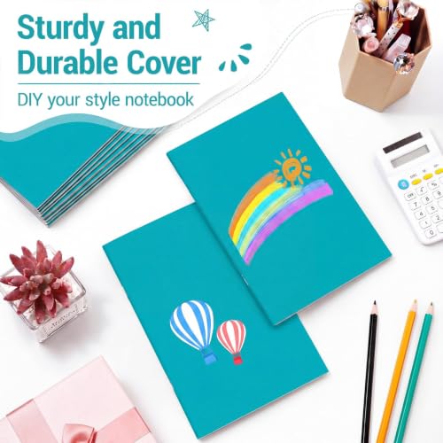 Image of Mimorou 100 Pcs A5 Journals Notebooks Bulk,Cyan,Lined