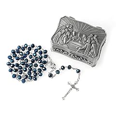 Blue Crystal + Last Supper Rosary Box