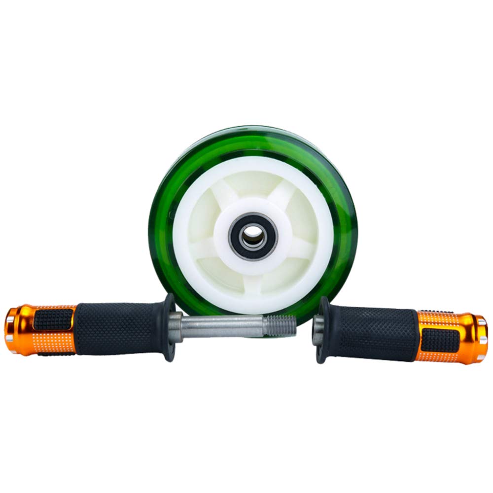 AB Wheel Rueda Fácil de montar,Rueda abdominal pedalier sólido,AB Roller carga de 400 kg, dificultad alta, con rodilleras/Verde / 15×27cm