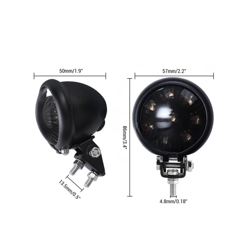 Luz LED De Matrícula Trasera Para Motocicleta 12 V, Freno Para Lámpara Para Bobber Chopper Luz Trasera(1pc Lens Lamp)