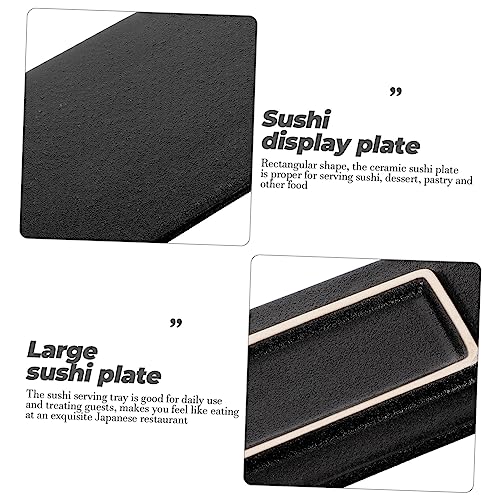 Plato rectangular de cerámica para sushi estilo japonés miniatura 5