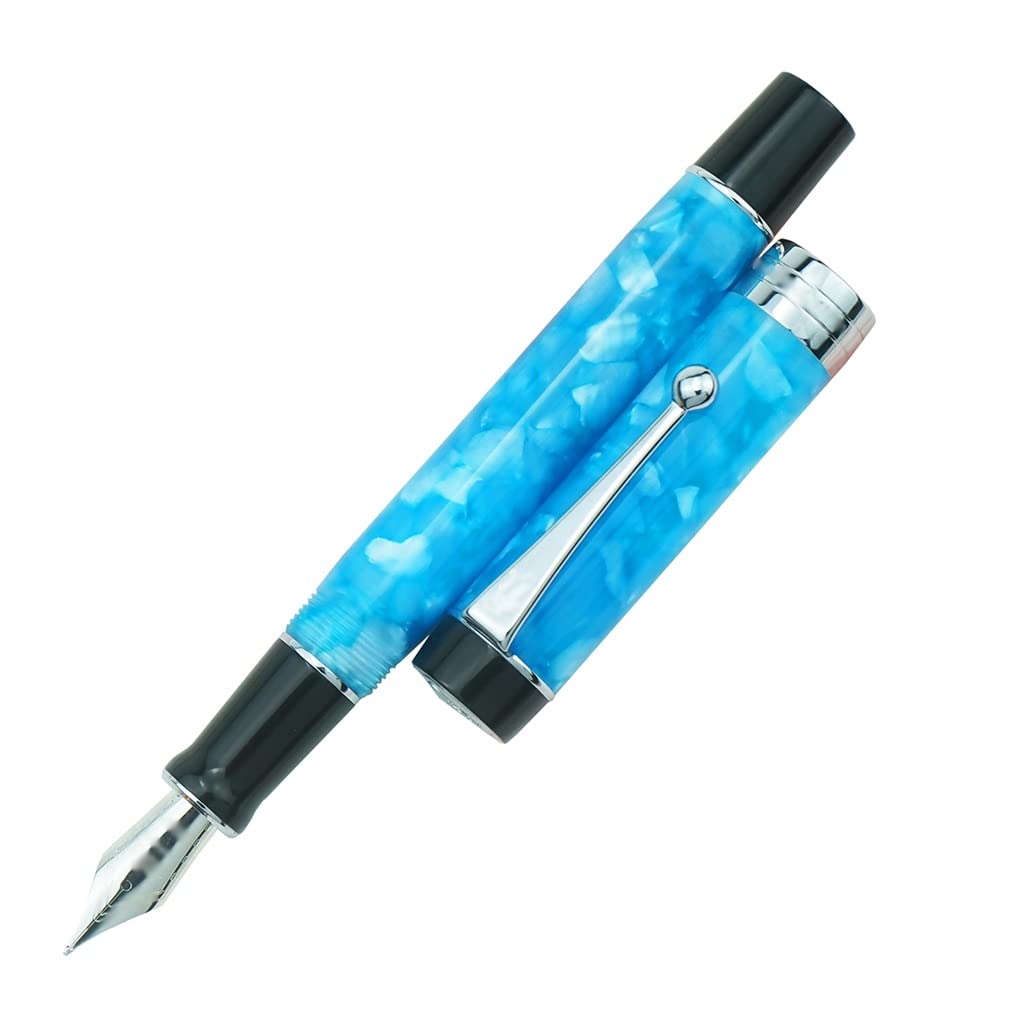 Pluma estilográfica de resina con punta de hielo con convertidor de tinta, bolígrafo de regalo para oficina, escuela, oficina