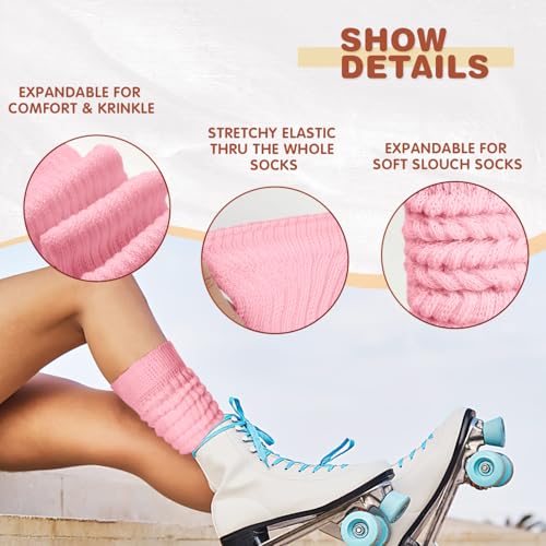Image of Buauty Slouch Socks for Women, Soft Extra Long Chunky Scrunch Knee High Sock Winter Knit Slouchy Socks Leg Warmmers