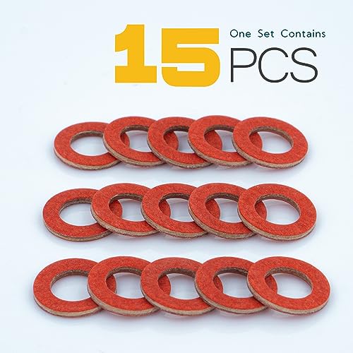 Image of 15PCS Drain Screw Gaskets for Yamaha Outboard 4 Stroke, 90430-08021-00 90430-08003 Outboard Lower Unit Seals Oil Drain Gasket for Outboards, Replacement Washer by KeeRoarin