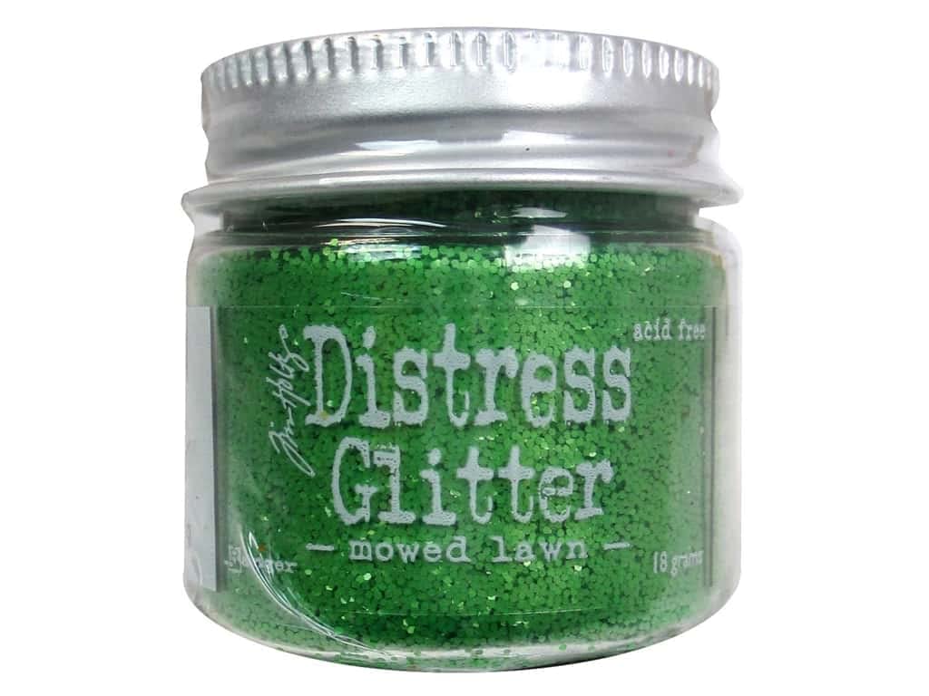 Distress Glitter Ranger Tim Holtz purpurina Mown Lawn verde para scrapbooking
