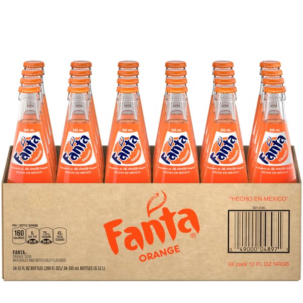 Mexican Fanta Orange Glass Bottles 12oz (24-Pack)