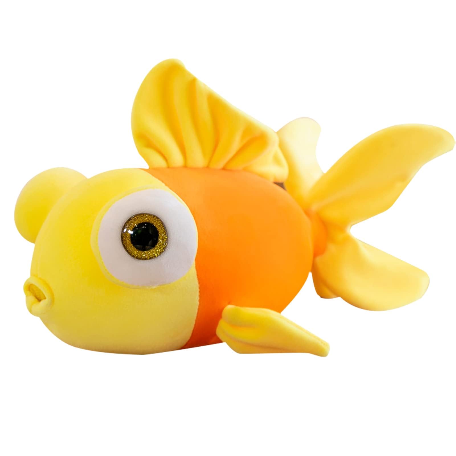 NALACAL Goldfish Stuffed Toy, Animal Soft and Fluffy, Cute Fish Plush Pillow Toy Gift for Kids, for Home, Party, Holiday Decoration, Vacuum Packaging, for Girlfriend, Family and Friends, Yellow