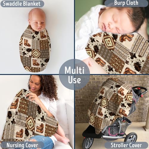 Image of Western Blanket, Western Decor for Nursery Room, Baby Blankets for Boys Girls, Cowboy Baby Blankets, Western Baby Stuff, Soft Warm Lightweight Nursery Bed Blanket for Newborn Toddlers (05, 30x40 in)