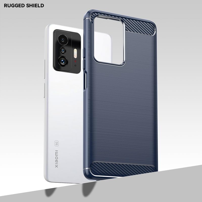 Image of Hybrid Carbon Fiber Back Case for Xiaomi Mi 11T / Mi 11T Pro (Blue)