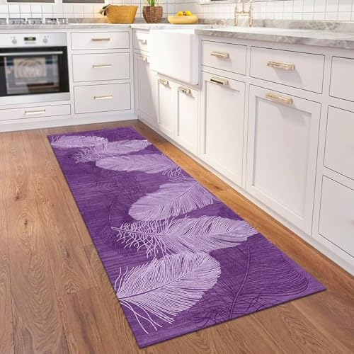 Tapis de couloir pour cuisine et entrée style abstrait violet - 4