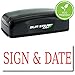 Large Pre-Inked Sign & Date Stamp (Blue Ink)