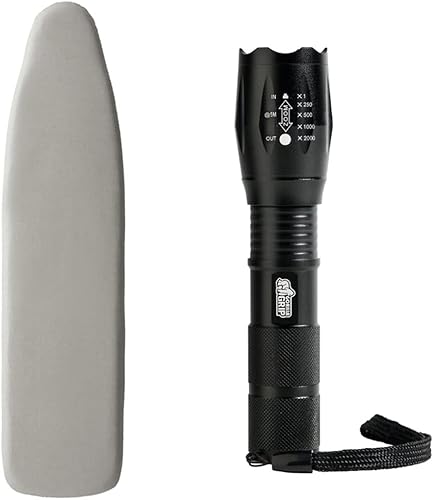 Gorilla Grip Cubierta de silicona para tabla de planchar y linterna táctica de mano tamaño de tabla de planchar 15 x 54 pulgadas plata borde