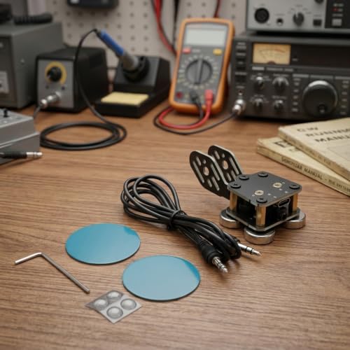 Llave eléctrica CW de doble paleta con interfaz USB para aprender código Morse 3