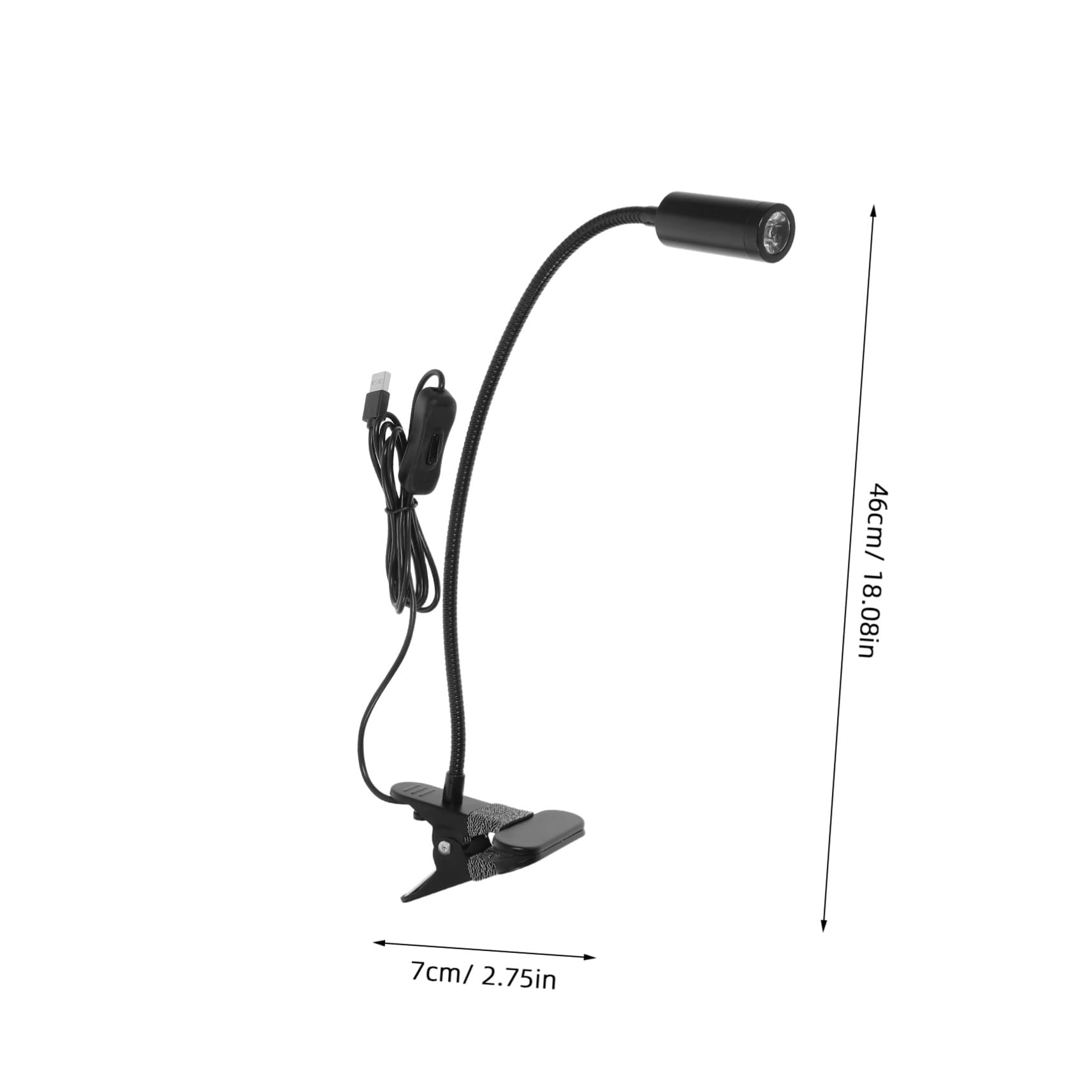 Toddmomy Lampada LED Pinza 3w Flessibile, Collo Orientabile, Nero | Alluminio e Ferro, Luce Bianca, per Lettura a Letto e Lavoro Sul Tavolo