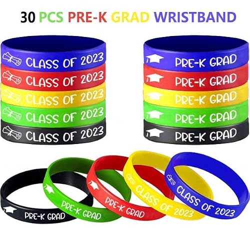 Pre K Graduation Decorations 2023, Pre K Graduation Wristbands,Preschool Graduation 2023, Boy Girl Kids Preschool Graduation Gifts For Students,Graduation Silicone Wristbands For Preschool - 30Pcs #TOP1