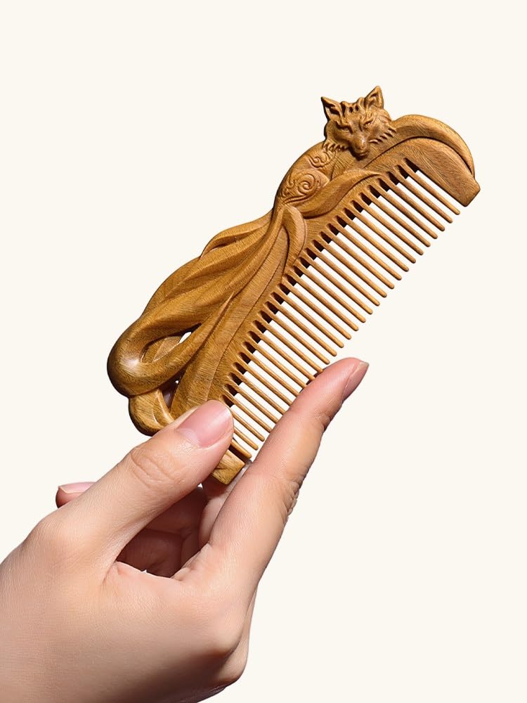 Peruka Grzebień Wooden Fine-toothed Comb for Home Massage Comb for Women's Curly Hair Comb for Men's Short Hair Duże grzebienie do włosów