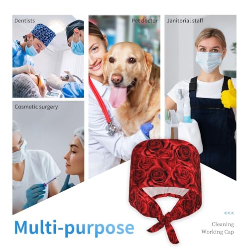 Image of Unisex Adjustable Surgical Sweatband - Elastic Bandage Cap - Scrub Caps for Nurse Working Cap