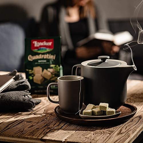 Image of Loacker Quadratini Matcha Green Tea Wafer Cookies, 30% Less Sugar, 6-Pack