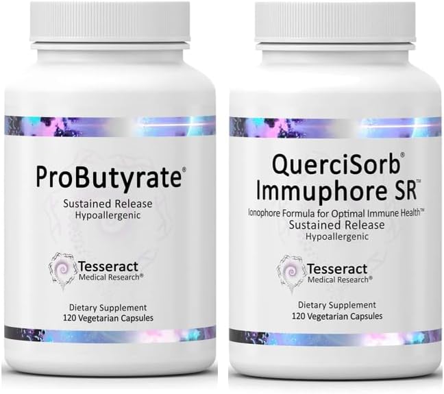 Tesseract Medical Research Probutyrate - Complejo de ácido butírico gastrointestinal y QuerciSorb Immuphore SR Ionofórico-Quercetina Complejo