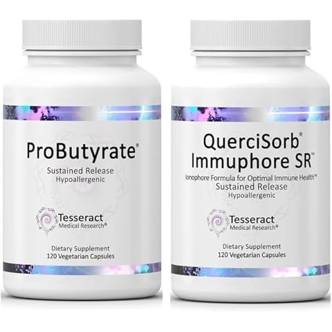 Tesseract Medical Research Ultra Gut and Immune Health Combo, Butyric Acid Complex Gut Health Supplement (120 Capsules) and Quercetin, Immune Support Supplement (120 Capsules) Cover