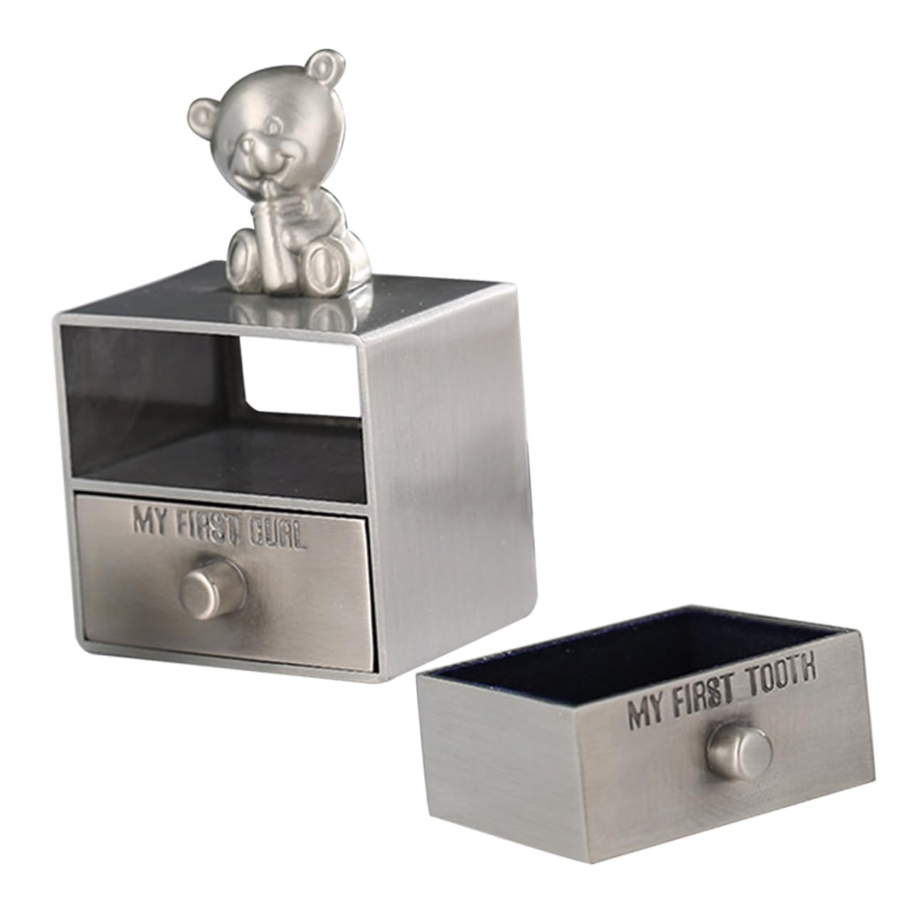 Metal Baby Tooth Keepsake Box for First Tooth Storage and Display