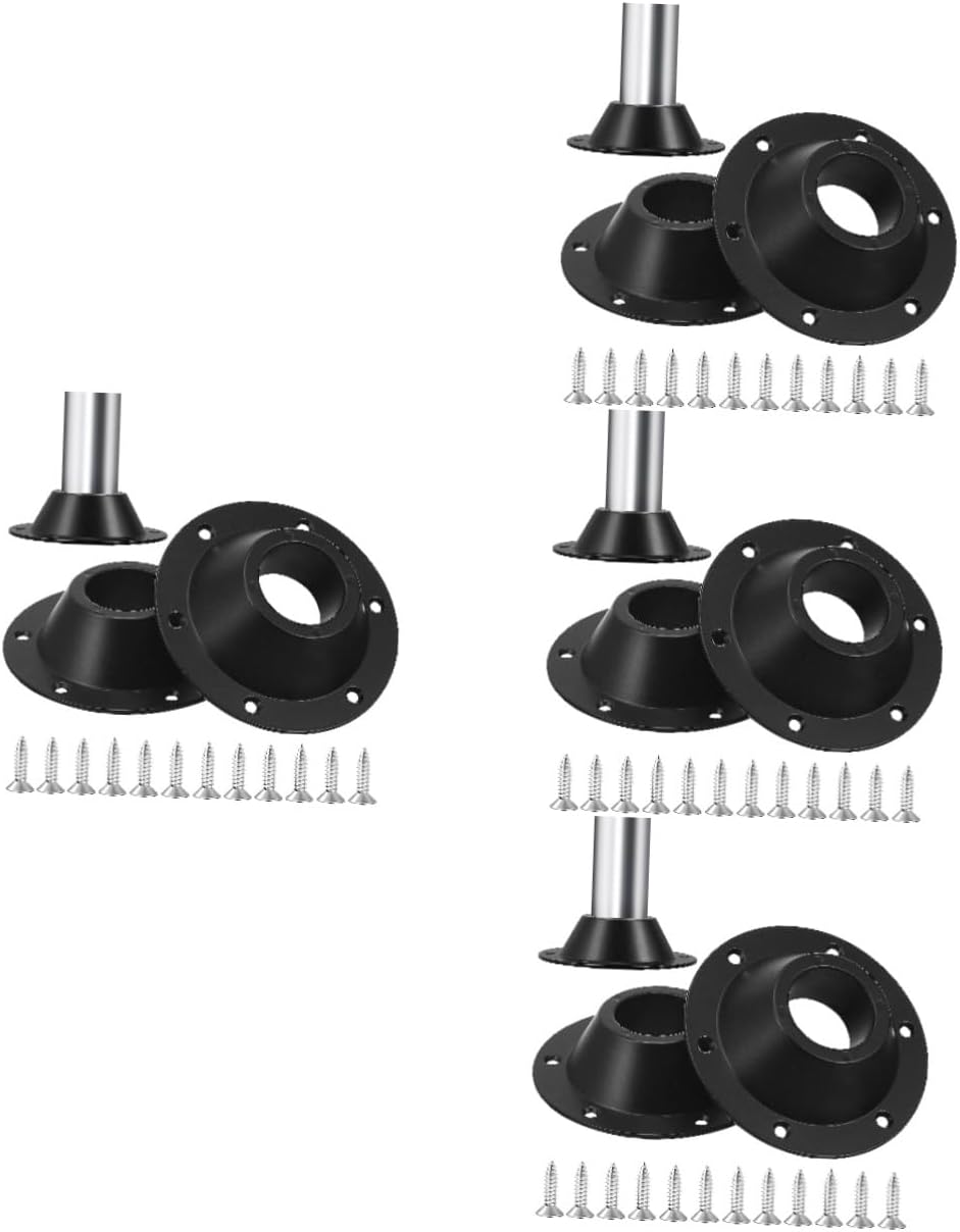CHILDWEET 4sets Metal Rv Table Base Mount Rv Table Leg Mount Flange for Floor Mounting Kit 2pcs*4