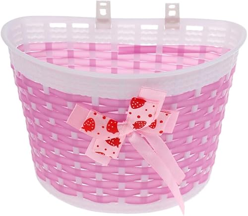 Cesta de bicicleta para niños, cesta de mimbre para manillar de bicicleta para niños y niñas, cesta de triciclo pequeña delantera para niños