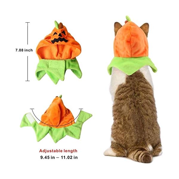 Idepet cat costumes, costumes for cats pumpkin hat cat halloween costumes adjustable hat for party decoration small pet cat cap - image 4