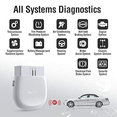 Autel AP200(HT200) Bluetooth OBD2 Scanner, Code Reader with Full Systems Diagnoses and 19 Service Functions, Mini Size Version of MK808 Diagnostic, Vehicle Scan Tool for iPhone & Android Devices