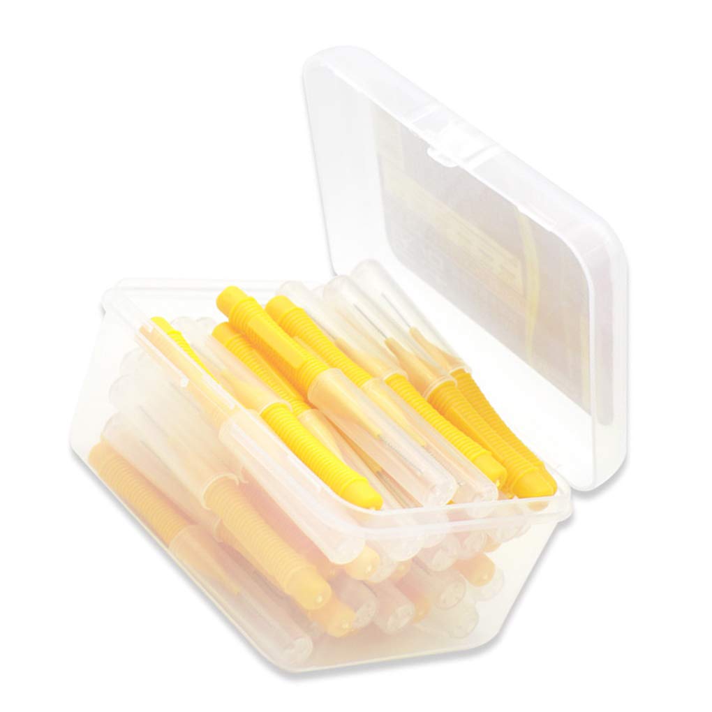Juego de 5 cepillos interdentales flexibles de plástico para dientes de mano, herramienta de higiene bucal para el hogar, viajes, amarillo, 0,4 mm