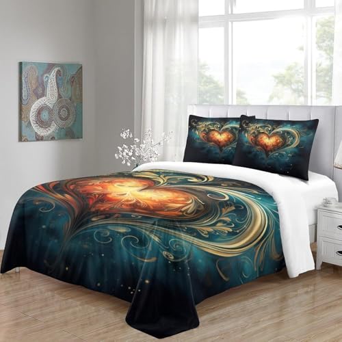 Housse couette 260x240 microfibre douce imprimé 3D avec fermeture - 4